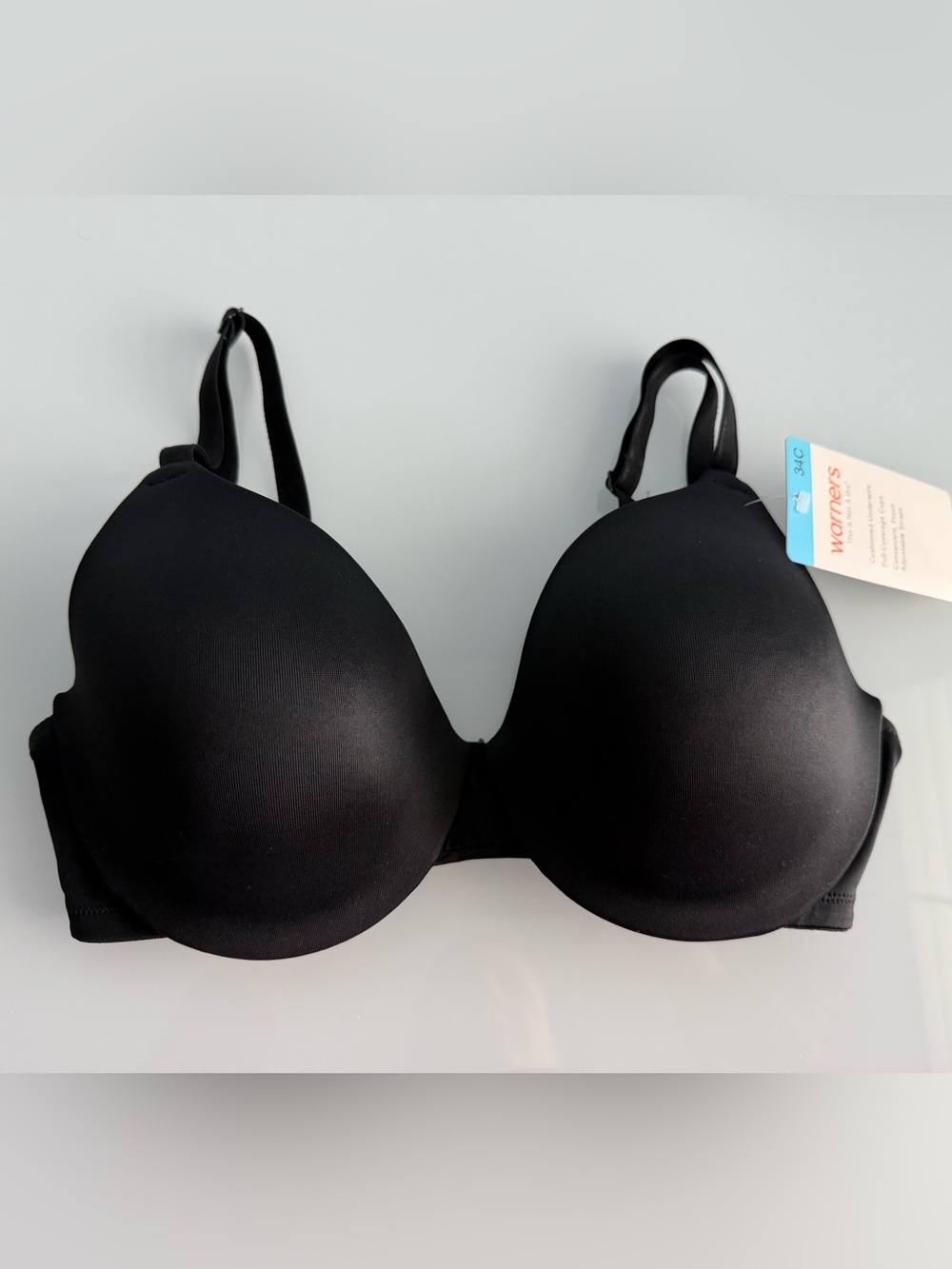 Warner's Womens Black This Is Not A Bra T-Shirt Bra Style-1593 Size 34C